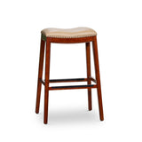 30" Bar Stool, Cherry Finish, Bone Leather Seat B04660608