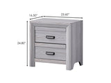 1pc Contemporary Nightstand End Table with Two Storage Drawers Gray Rustic Finish Bedroom Wooden B011P163877