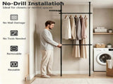 Floor to Ceiling Tension Clothes Rack No Drill Heavy Duty Carbon Steel Garment Organizer, Adjustable 50120366