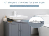 Bathroom Cabinet with 2 Doors and Shelf Bathroom Vanity Grey-AS Prohibited by 66147432