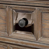 Transitional Rustic Natural Tone 1pc Nightstand Only Solid wood 3-Drawers Bronze Round Knobs Bedside B011139601