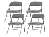 2 Pack/ 4 Pack Folding Chair, with Padded Cushion and Back - PU Leather Stackable Portable Dining 78365455