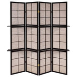 Tan and Cappuccino 4-Panel Folding Screen B062P153646