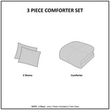 3 Piece Tufted Cotton Chenille Floral Comforter Set Off-White Full/Queen B035128915