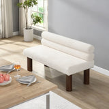 Upholstered Dining Bench, End of Bed, Entryway Bench, Boucle Ottoman for Dining Room, Bedroom, N779P292154A