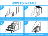 5 Step Ladder with Handrail, Swimming Pool Ladder Above Ground, 660 lb Load Capacity RV Steps with 01422425