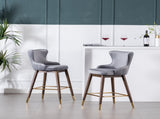 Leland Fabric Upholstered Counter Height Wingback Stools, Set of 2, Gray T2574P165108