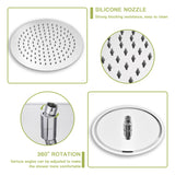 Shower Set - 10inch Overhead Shower and Hand Shower, Round Shower Set, Dual Shower Heads, Chrome W124357627