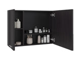 Harbor Medicine Double Door Cabinet,Four Interior Shelves, Black Wengue B097P474280