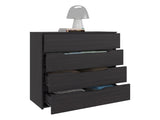 Aralia Drawer Dresser, Four Drawers, Superior Top, Black Wengue B097P474286