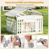 White HDPE Pet Playpen - 6-Panel Design , 18"x18.5" Door, 21.5 lbs Net 74795646