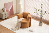 ZUN 029-Teddy Fabric Swivel And Storage Chair With Back Cushion For Living Room,Khaki W527P166252