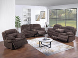 Manual Glider Recliner Fur-Like Corduroy in Chocolate B089P296896