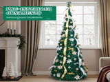 7 FT Fully Decorated Pre-lit Christmas Tree, Pop Up Artificial Xmas Tree with 200 Warm Lights Remote 64340212