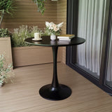 31.5" Black Round Dining Table, Tulip Table Kitchen Dining Table 2-4 People with MDF Table Top & W2189131693