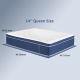 Queen Size Mattress in a Box 14 Inch Memory Foam Hybrid Mattress with Pocketed Springs Medium Firm 56559098