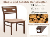 2 PCS Solid Rubber Wood Dining Chairs Set , Farmhouse Style Upholstered Armless Chairs with Hollow 99423812