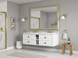 60 x 48 Inch LED Bathroom Mirror with Aluminum Frame, Wall Mounted Vanity Mirror, Anti-Fog, Memory, W2287P279113