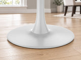 31.5" Round Modern Tulip Dining Table, Sintered Stone Tabletop with Luxury Faux Marble Print, Carbon W3316P540347