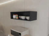 Wenge Rock Wall Cabinet with Open Storage B062P492872