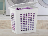 Laundry Hamper, Plastic, Jumbo Size with Lid and Carry Handles, White, Pack of 4 29763046