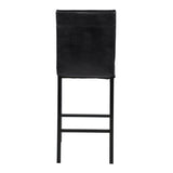 ZUN Metal Frame Counter Height Chairs Set of 4 Brown Faux Leather Seat Black Metal Finish Dining Chairs B01146335