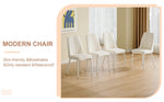 ZUN White dining chairs and living room chairs. Metal legs provide strong support, suitable for W1151P154911