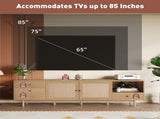 Boho TV Stand for 65, 75, 85 Inch TV, Entertainment Center with Open Storage and Drawers, Modern 79553156