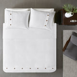 Full/Queen 3 Piece Cotton Waffle Weave Duvet Cover Set B035129156