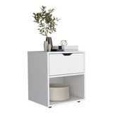 DEPOT E-SHOP Adak 19.7" H Nightstand End Table with Open Shelf,White B097P167406