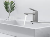 Brushed Nickel Single Handle Bathroom Faucet Deck For 1 or 3 Holes,Laundry Vanity Sink Faucet 95160576