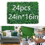 24 Pcs 24x16inch Artificial Grass Wall Panels, Decorative Boxwood Grass Backdrop for Outdoor Garden 21143649