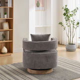 29.1"W Swivel Accent Open Back Chair Modern Comfy Sofa Chair With Weathered Base For Nursery Bedroom W1298P192482