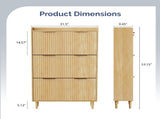 () 3-Drawer Shoe Cabinet with Top Grille Panel MDF Door Panels with 79411782