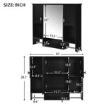 ZUN 35'' x 28'' Modern Wall Mounted Bathroom Storage Cabinet, Bathroom Wall Cabinet with Mirror, N710P236929B