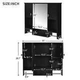 ZUN 35'' x 28'' Modern Wall Mounted Bathroom Storage Cabinet, Bathroom Wall Cabinet with Mirror, N710P236929B