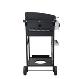 ZUN 2-Burner Propane Gas BBQ Grill, SS Plancha, 24600BTU Output With Wire Enamel Cooking Grids For W2938P208387