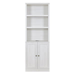 ZUN 1 Doors Bookshelf with USB Port and 3 Open Shelves Bookcase Side Cabinet Storage Shelves, Rustic WF531476AAK