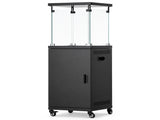 Black Rectangular Patio Heater with Glass Cover, 42 x 42 x 138 cm, Iron Construction, with Wheels 09920518