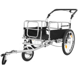 3-in-1 Heavy-Duty Bike Cargo Trailer E-Bike Compatible Steel Frame, 110lb Capacity, Convertible W2932P289394