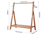 Heavy-Duty Solid Wood Freestanding Clothes Rack, A-Shaped Garment Hanger Stand with 63185217