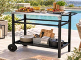 Outdoor Prep Grill Carts, Stainless Steel Tabletop with High Load Capacity Portable BBQ Table, 28028726