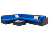 Fully Equipped Weaving Rattan Sofa Set with 2pcs Middle Sofas & 4pcs Single Sofas & 1 pc Coffee 61740829