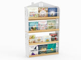4-Tier House-Shaped Kids Bookshelf, 60.9615.24129.54 cm Front-Facing Book Rack with Anti-Toppling 53973708