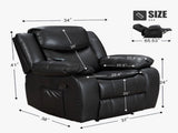 BLACK COLOR AIR LEATHER RECLINER CHAIR WITH VIBRATION AND HEATING B2766P488712