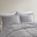 King/Cal King Ombre Shaggy Long Fur Comforter Mini Set B03595983