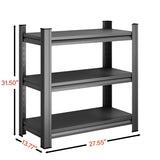 3 Tier Metal Shelf, 31.50 Inch High Freestanding Shelf, Adjustable Divider Unit, Suitable for Home, 20604332