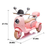 12V Two-seater Kids Ride On Level Up Electric Motorcycle,2wd,Three-wheel Toy W1578P268012
