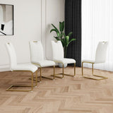 Modern Dining Chairs with Faux Leather Padded Seat Dining Living Room Chairs Upholstered Chair with W210127295