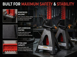 3 Ton Jack Stands Pair, HeavyDuty Adjustable Steel Car Jack Stands with Locking Pin, Safety Lifting 35123553